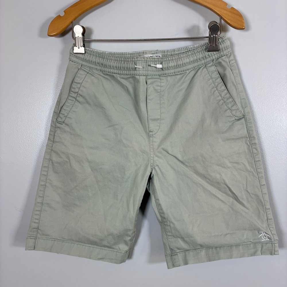 Original Penguin Shorts 12 Chino Elastic Waist Stretch Preppy Beach